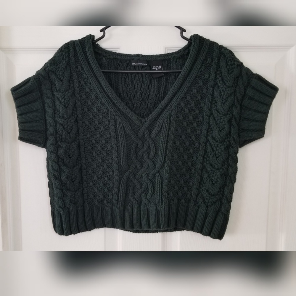 Forest Green Sweater Crop Top